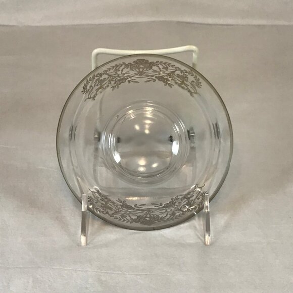 Vintage Silver Overlay Dish Glass Bowl - Picture 7 of 7
